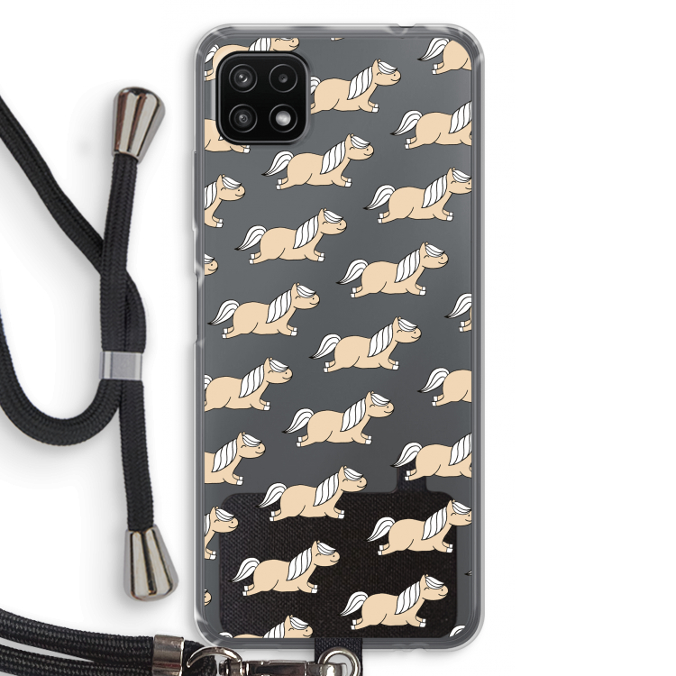 Ponys: Samsung Galaxy A22 5G Transparant Hoesje met koord