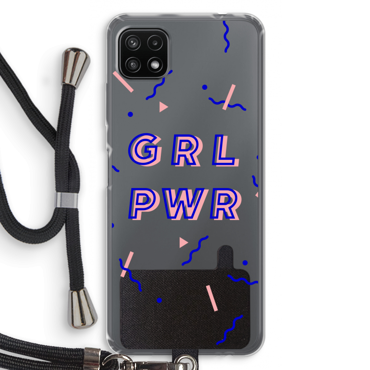 GRL PWR: Samsung Galaxy A22 5G Transparant Hoesje met koord