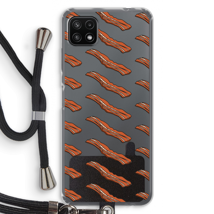 Bacon to my eggs #2: Samsung Galaxy A22 5G Transparant Hoesje met koord