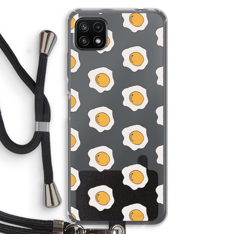 Bacon to my eggs #1: Samsung Galaxy A22 5G Transparant Hoesje met koord