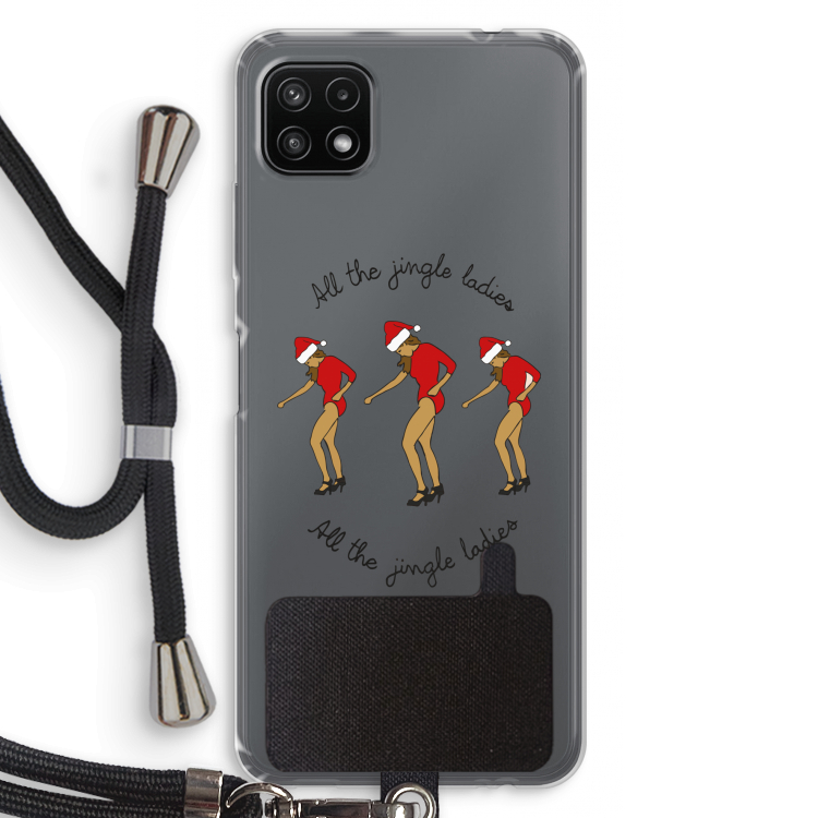 Jingle Ladies: Samsung Galaxy A22 5G Transparant Hoesje met koord