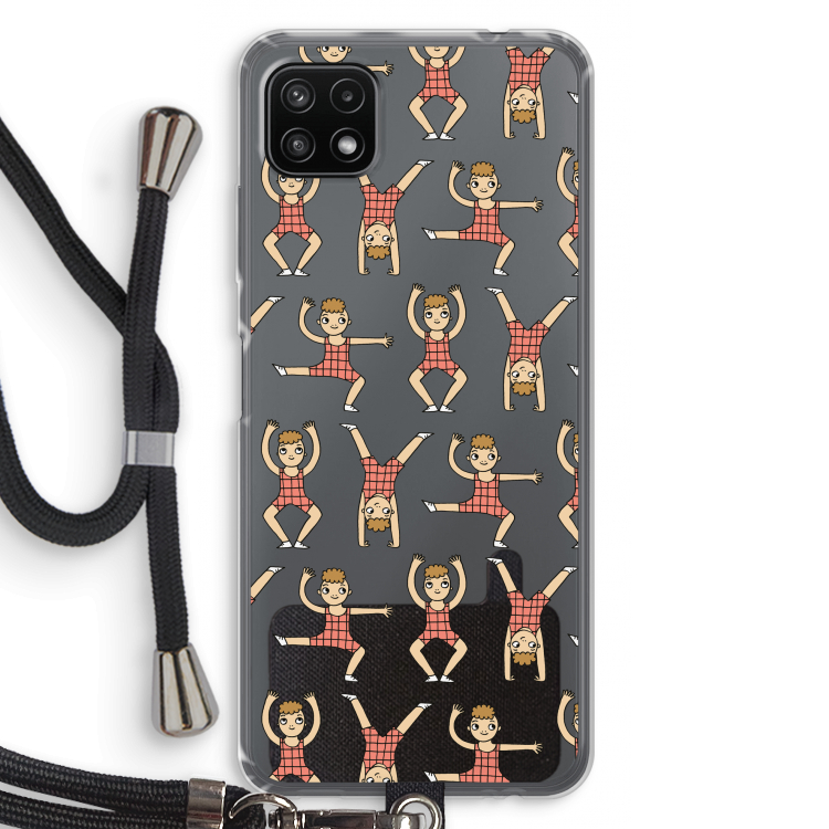 Gymboys: Samsung Galaxy A22 5G Transparant Hoesje met koord