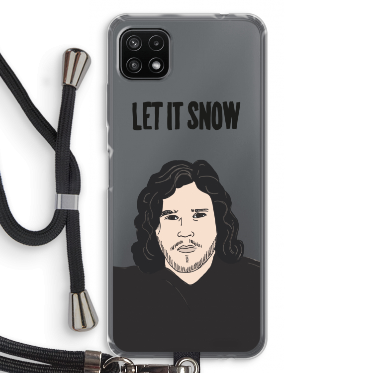 Let It Snow: Samsung Galaxy A22 5G Transparant Hoesje met koord