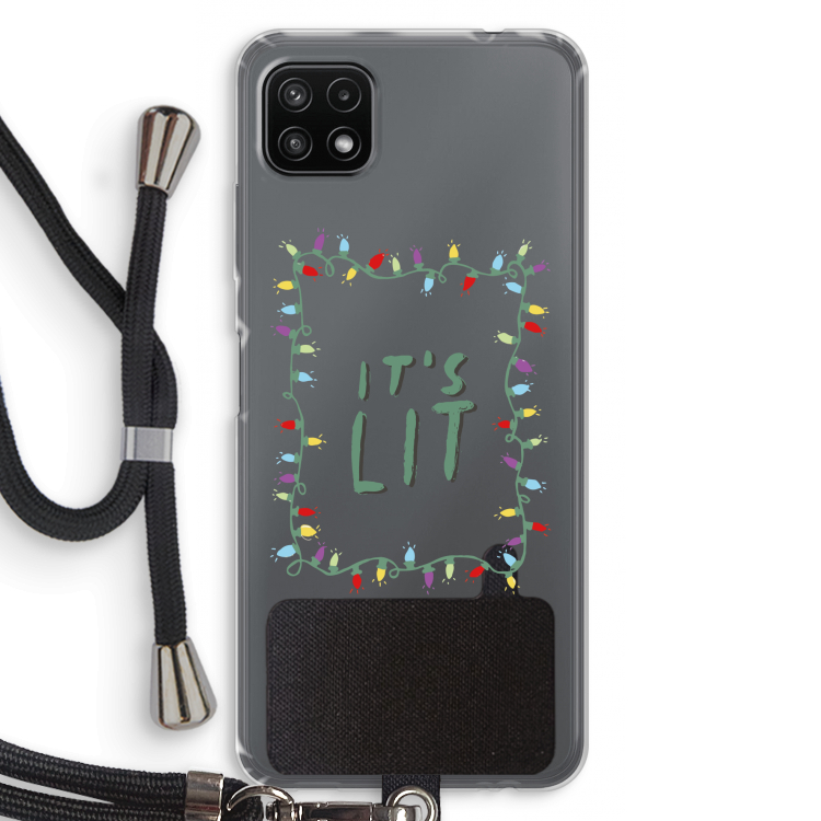 It's Lit: Samsung Galaxy A22 5G Transparant Hoesje met koord