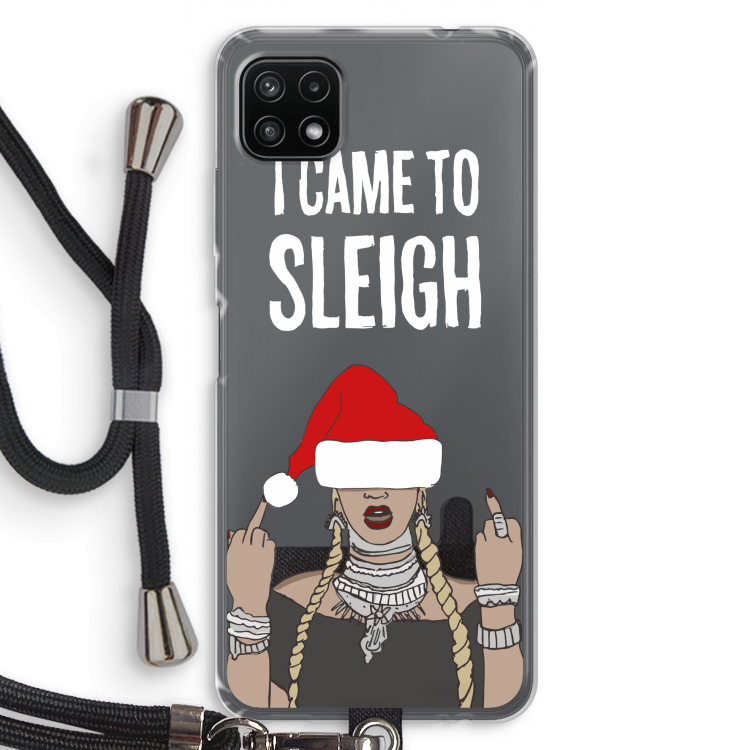 Came To Sleigh: Samsung Galaxy A22 5G Transparant Hoesje met koord