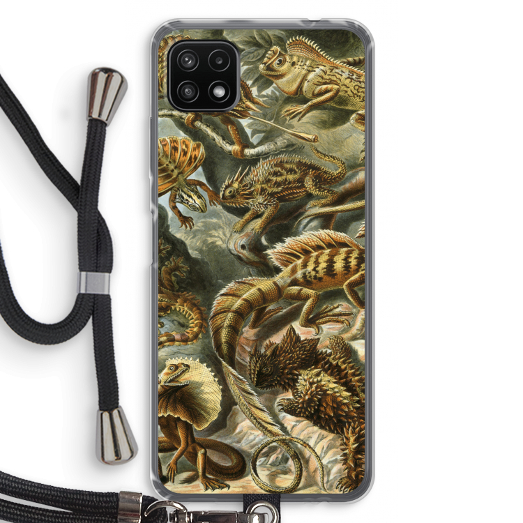 Haeckel Lacertilia: Samsung Galaxy A22 5G Transparant Hoesje met koord