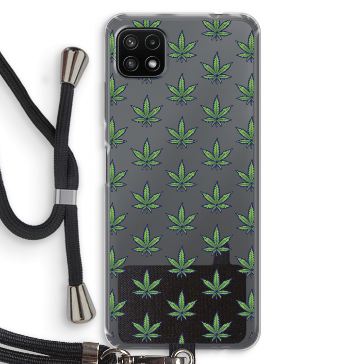 Weed: Samsung Galaxy A22 5G Transparant Hoesje met koord