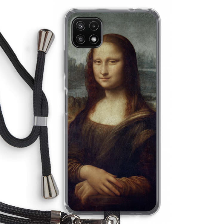 Mona Lisa: Samsung Galaxy A22 5G Transparant Hoesje met koord