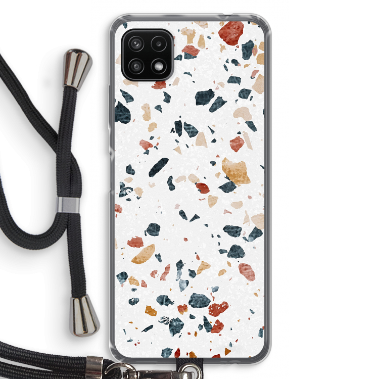 Terrazzo N°4: Samsung Galaxy A22 5G Transparant Hoesje met koord