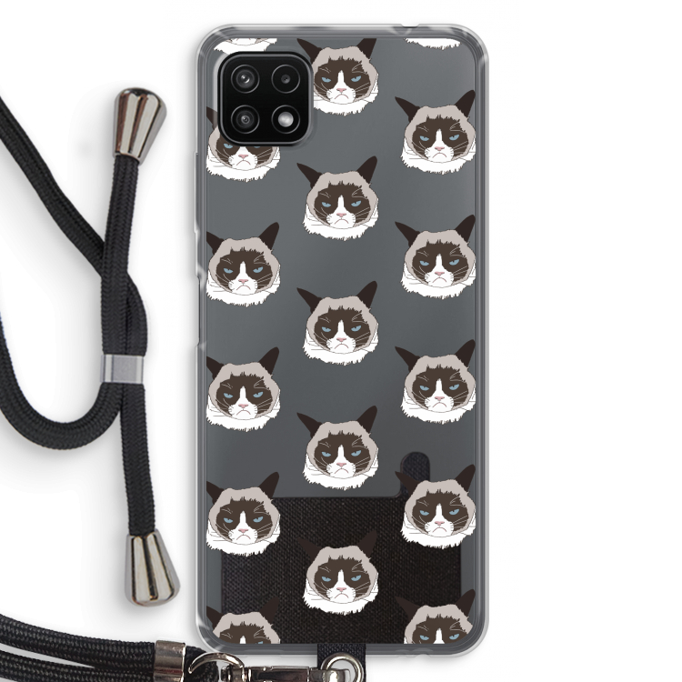 It's a Purrr Case: Samsung Galaxy A22 5G Transparant Hoesje met koord