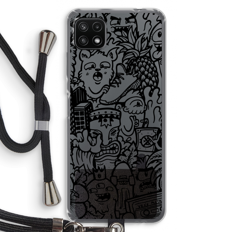 Vexx Black Mixtape: Samsung Galaxy A22 5G Transparant Hoesje met koord