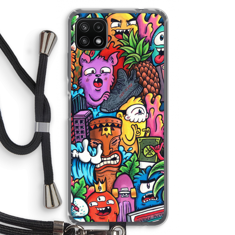 Vexx Mixtape: Samsung Galaxy A22 5G Transparant Hoesje met koord