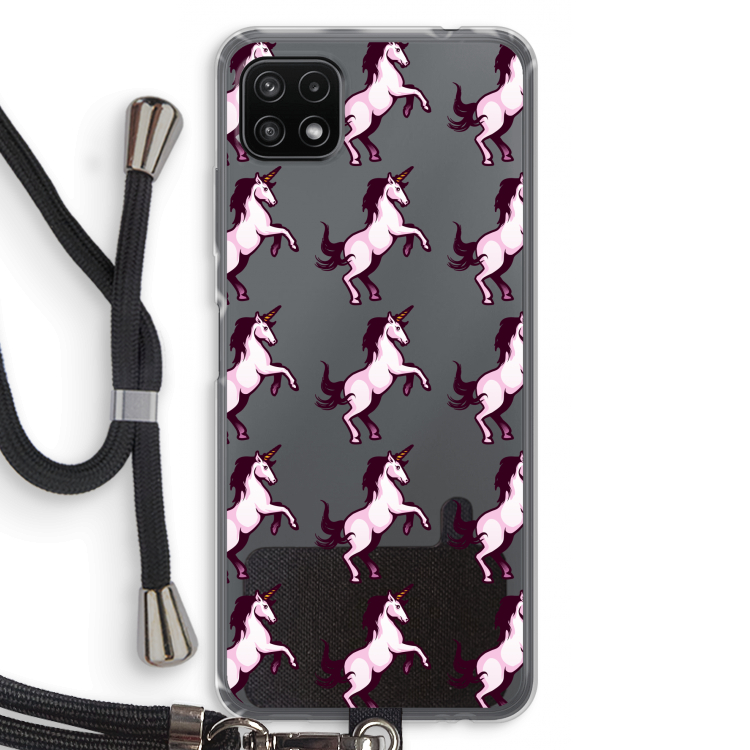Musketon Unicorn: Samsung Galaxy A22 5G Transparant Hoesje met koord