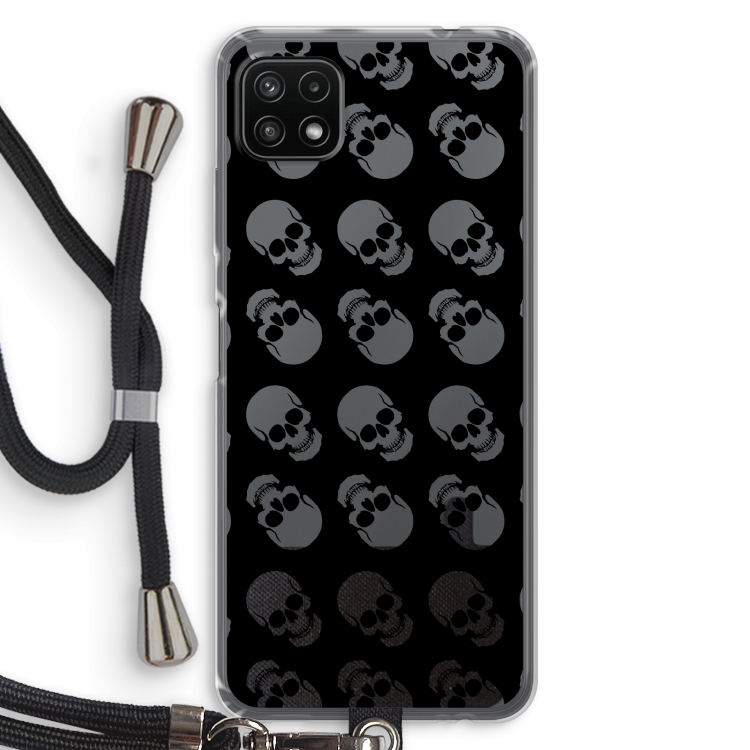 Musketon Skulls: Samsung Galaxy A22 5G Transparant Hoesje met koord