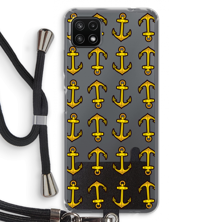 Musketon Anchor: Samsung Galaxy A22 5G Transparant Hoesje met koord
