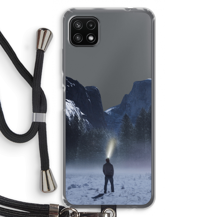 Wanderlust: Samsung Galaxy A22 5G Transparant Hoesje met koord