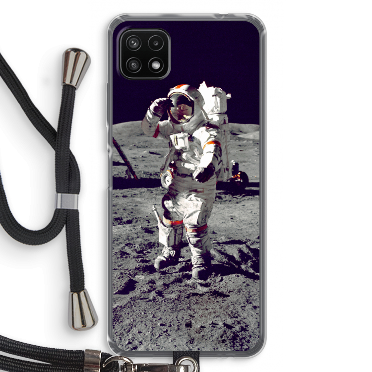 Spaceman: Samsung Galaxy A22 5G Transparant Hoesje met koord