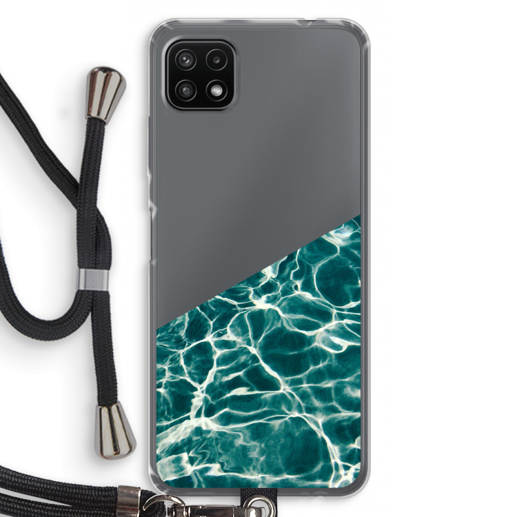 Weerkaatsing water: Samsung Galaxy A22 5G Transparant Hoesje met koord