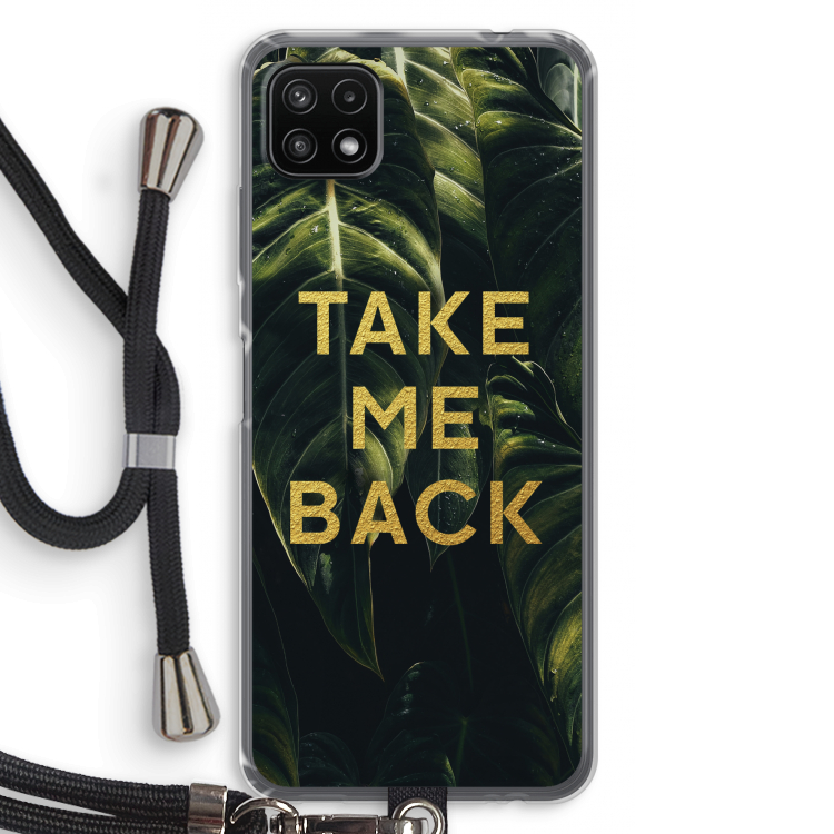 Take me back: Samsung Galaxy A22 5G Transparant Hoesje met koord