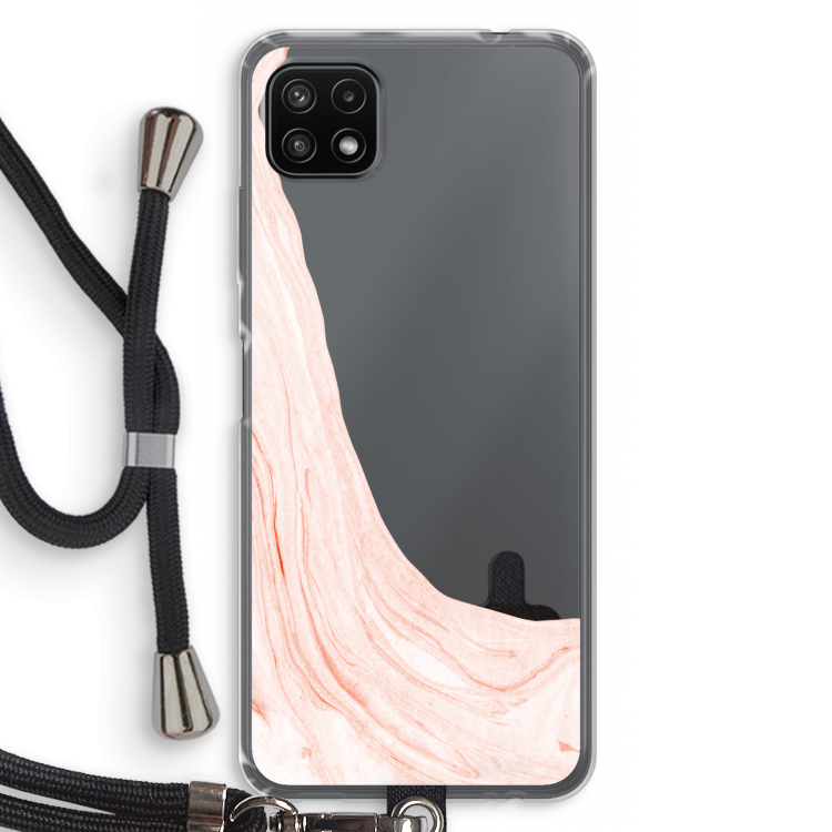 Peach bath: Samsung Galaxy A22 5G Transparant Hoesje met koord