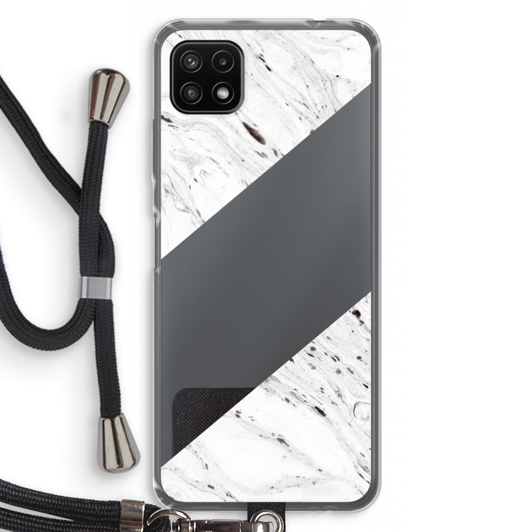 Biggest stripe: Samsung Galaxy A22 5G Transparant Hoesje met koord
