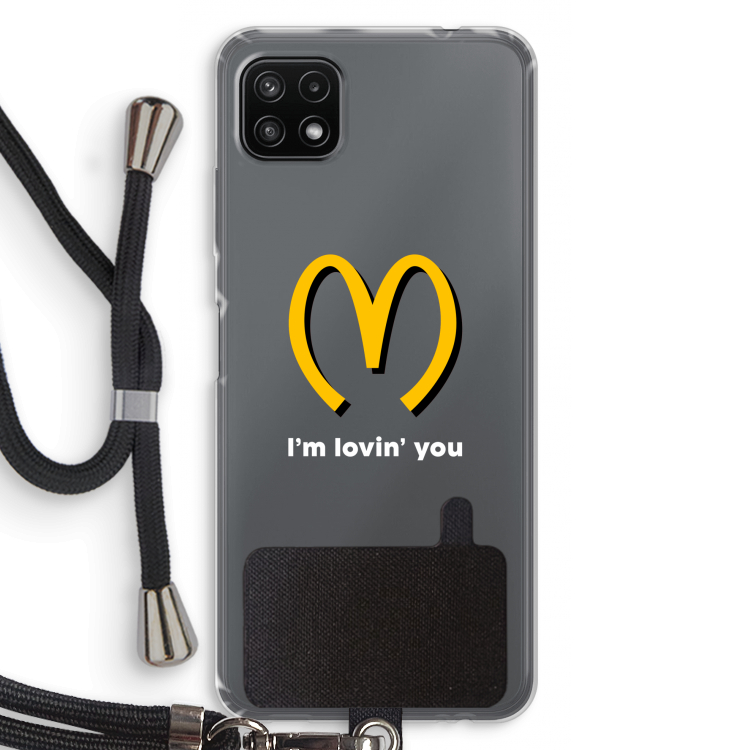 I'm lovin' you: Samsung Galaxy A22 5G Transparant Hoesje met koord