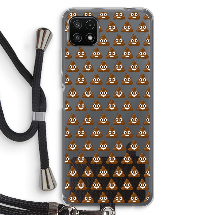 Poop emoji: Samsung Galaxy A22 5G Transparant Hoesje met koord