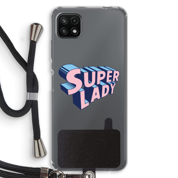 Superlady: Samsung Galaxy A22 5G Transparant Hoesje met koord