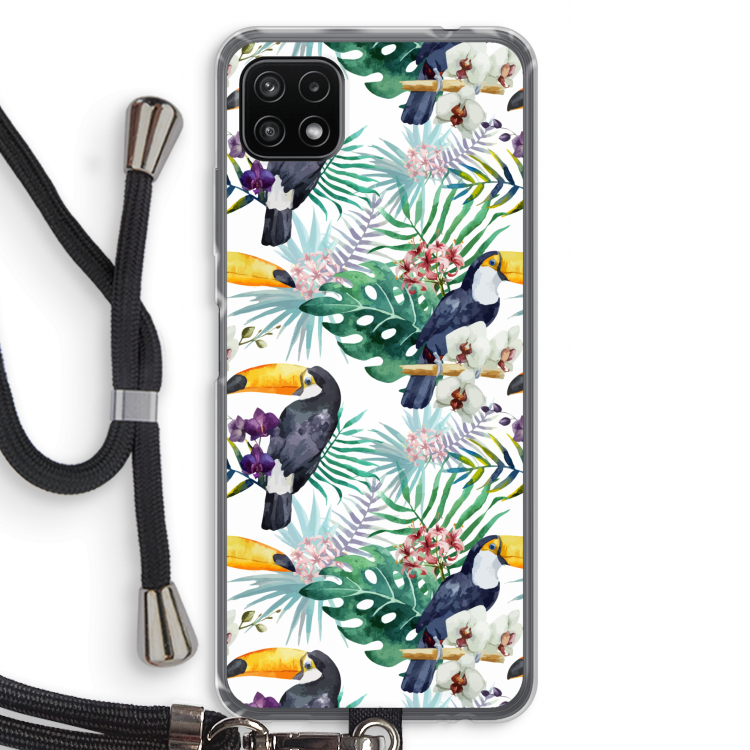 Tukans: Samsung Galaxy A22 5G Transparant Hoesje met koord