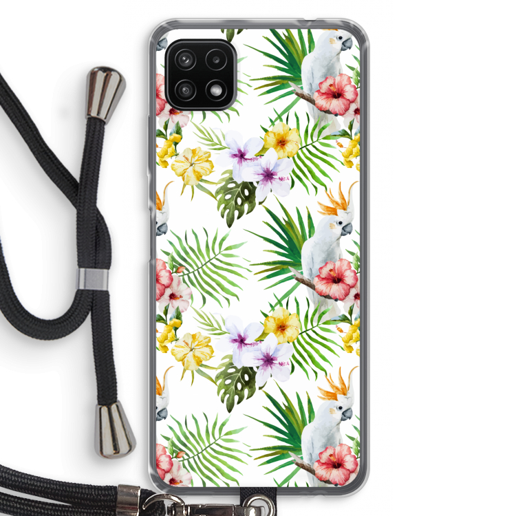 Gele kuif: Samsung Galaxy A22 5G Transparant Hoesje met koord