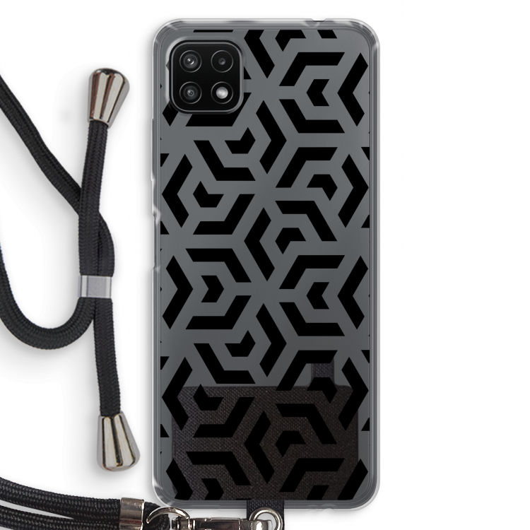 Crazy pattern: Samsung Galaxy A22 5G Transparant Hoesje met koord