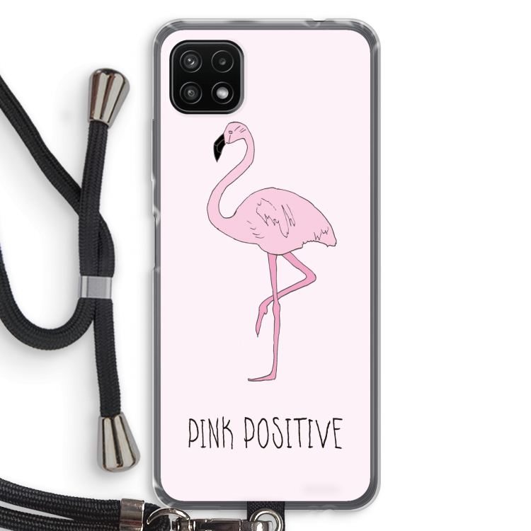 Pink positive: Samsung Galaxy A22 5G Transparant Hoesje met koord