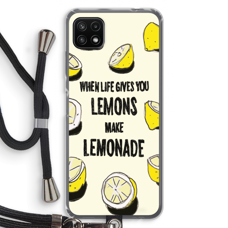 Lemonade: Samsung Galaxy A22 5G Transparant Hoesje met koord