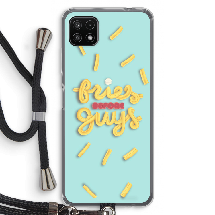 Always fries: Samsung Galaxy A22 5G Transparant Hoesje met koord