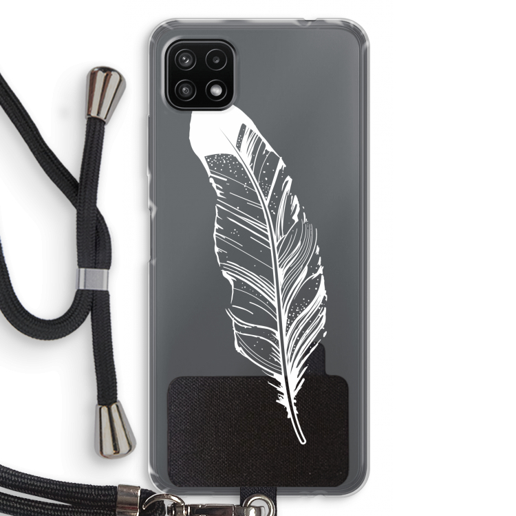 Pluim: Samsung Galaxy A22 5G Transparant Hoesje met koord