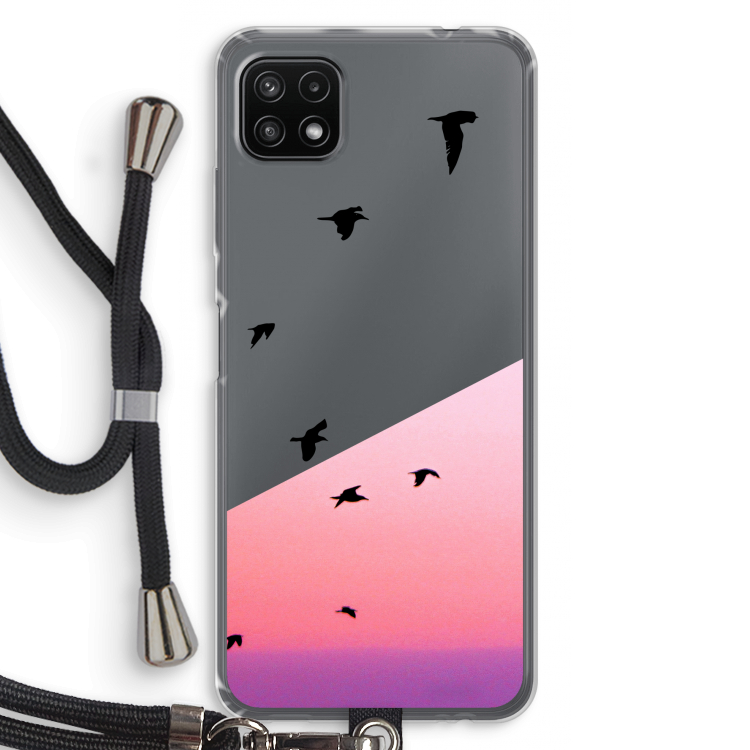 Fly away: Samsung Galaxy A22 5G Transparant Hoesje met koord