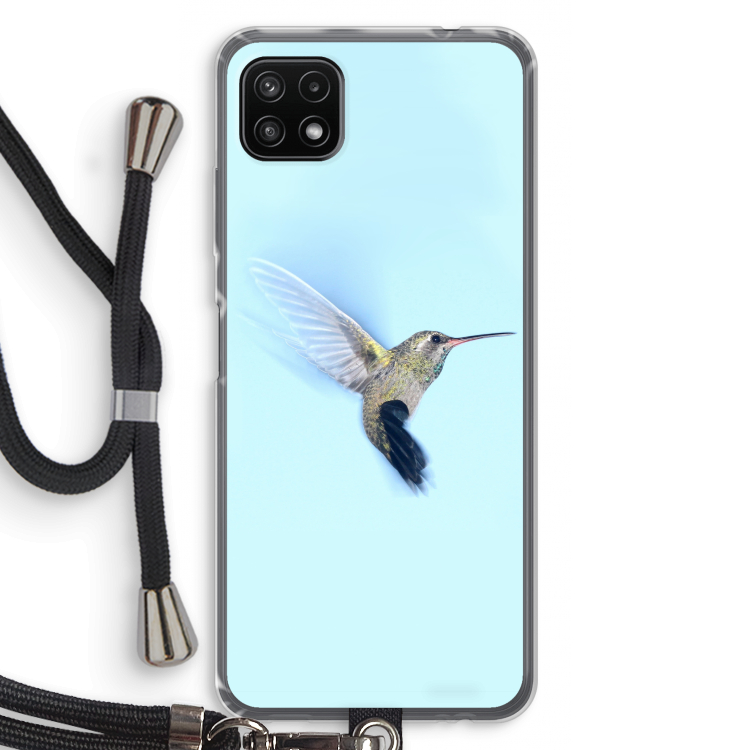 Kolibri: Samsung Galaxy A22 5G Transparant Hoesje met koord