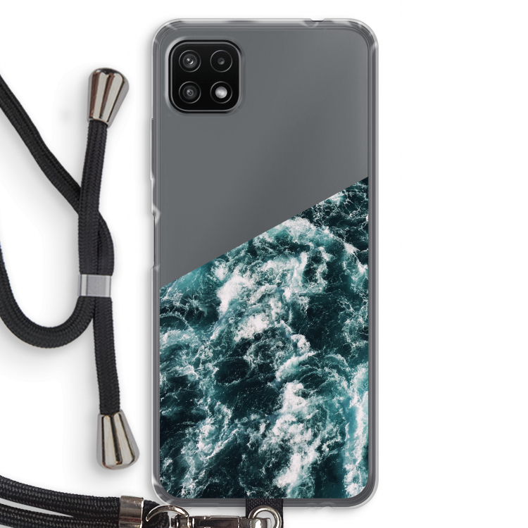 Zee golf: Samsung Galaxy A22 5G Transparant Hoesje met koord