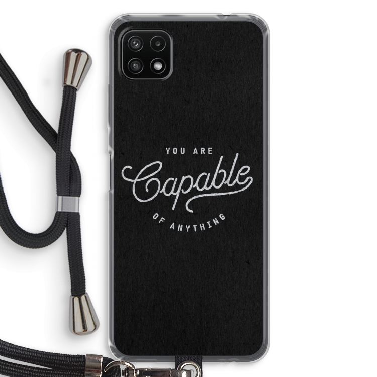 Capable: Samsung Galaxy A22 5G Transparant Hoesje met koord