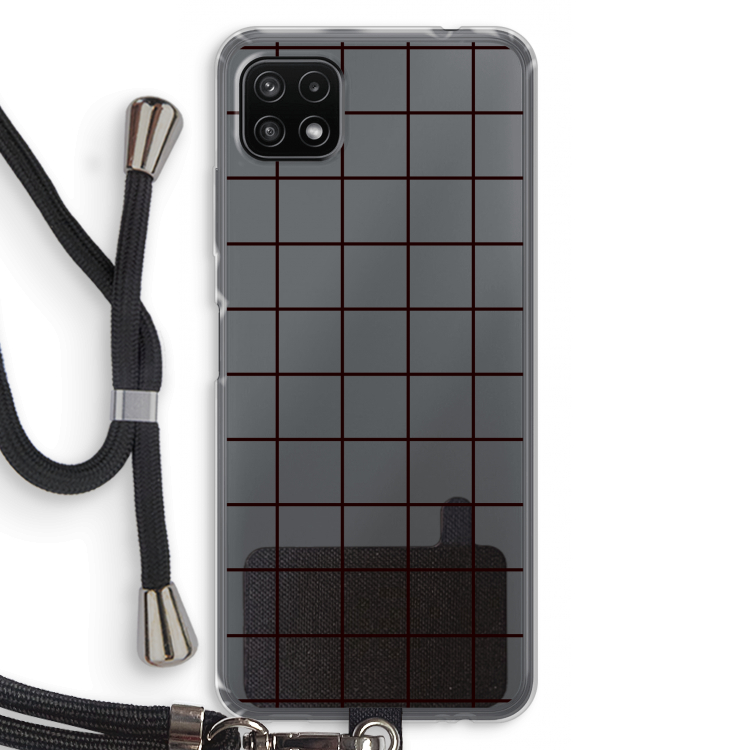 Rooster: Samsung Galaxy A22 5G Transparant Hoesje met koord