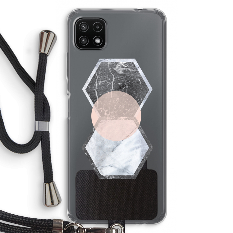 Creatieve toets: Samsung Galaxy A22 5G Transparant Hoesje met koord