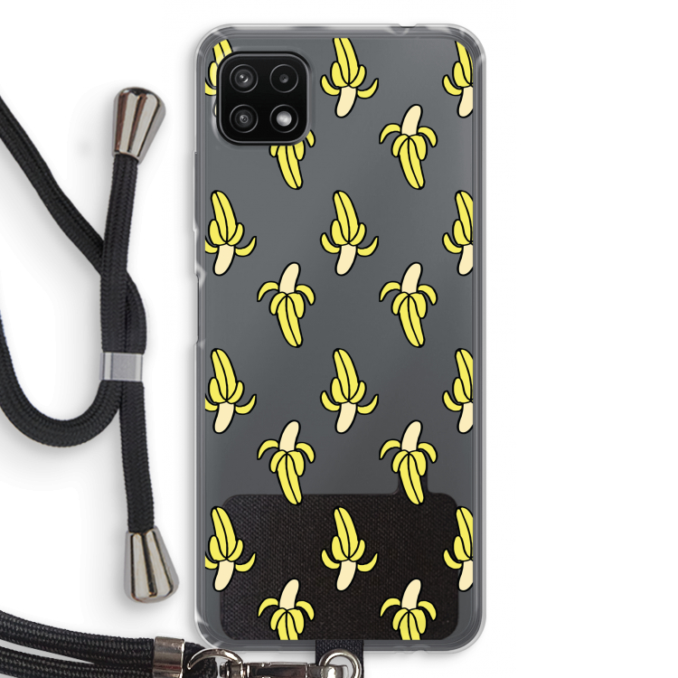 Bananas: Samsung Galaxy A22 5G Transparant Hoesje met koord