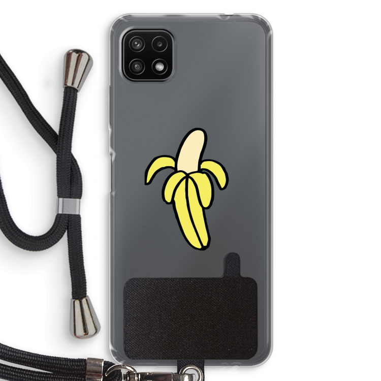 Banana: Samsung Galaxy A22 5G Transparant Hoesje met koord