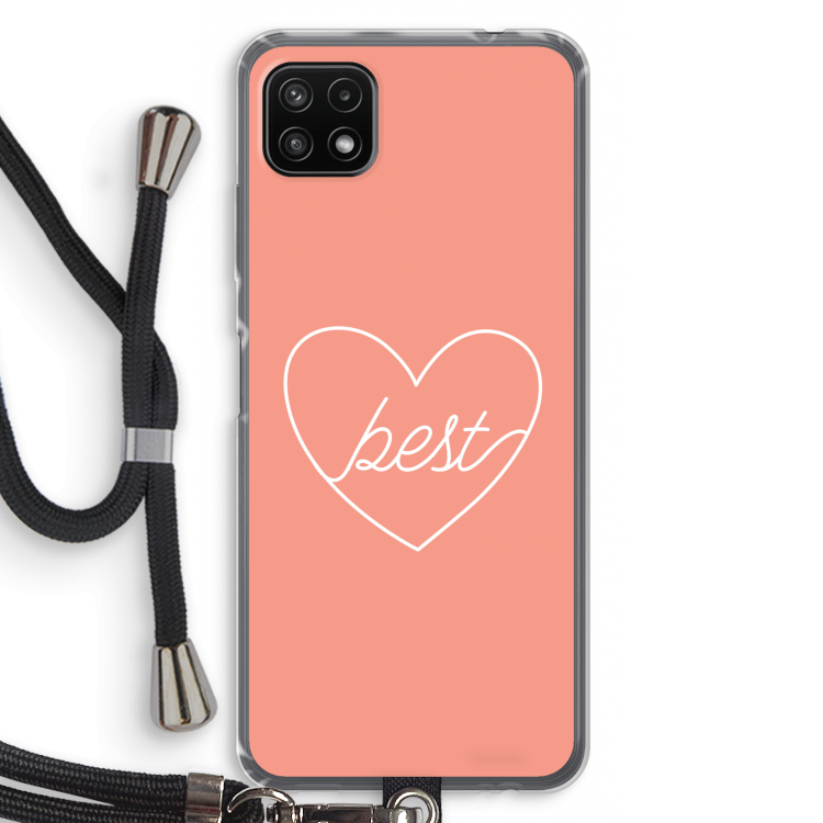 Best heart: Samsung Galaxy A22 5G Transparant Hoesje met koord