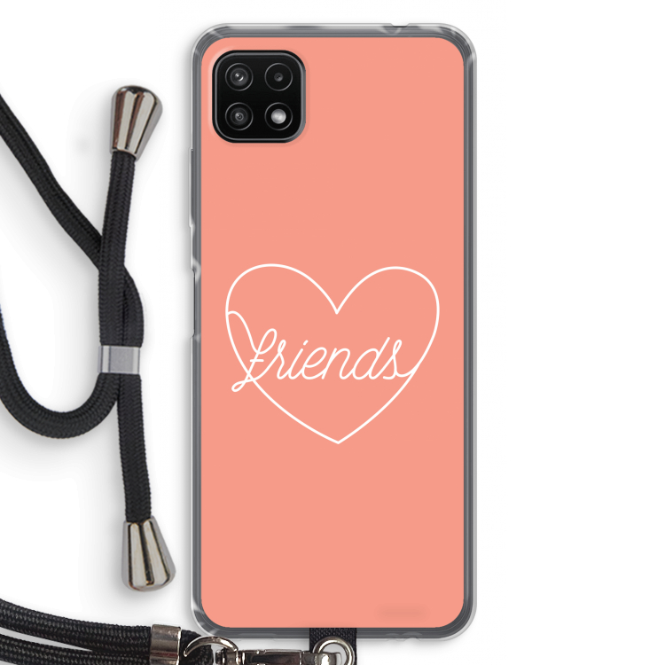 Friends heart: Samsung Galaxy A22 5G Transparant Hoesje met koord