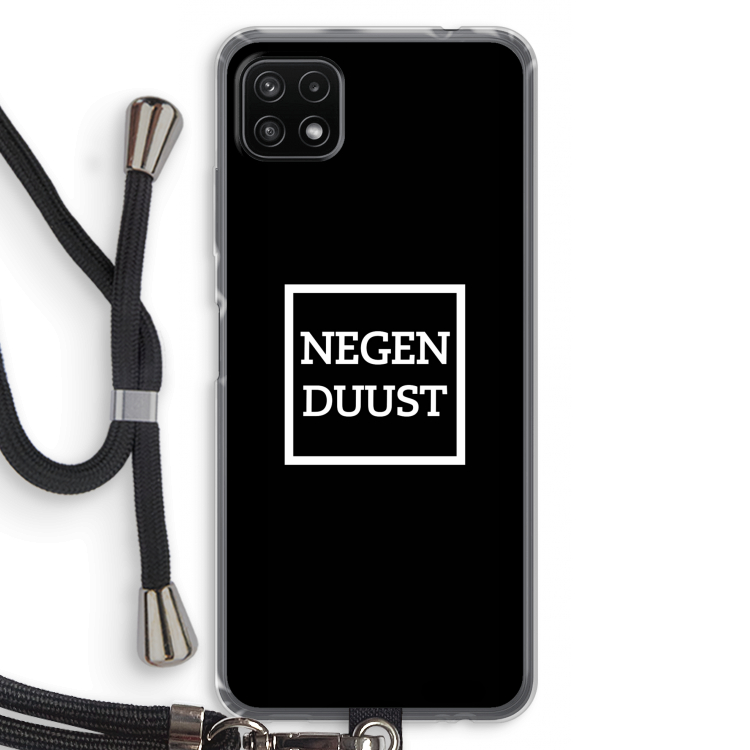 Negenduust black: Samsung Galaxy A22 5G Transparant Hoesje met koord