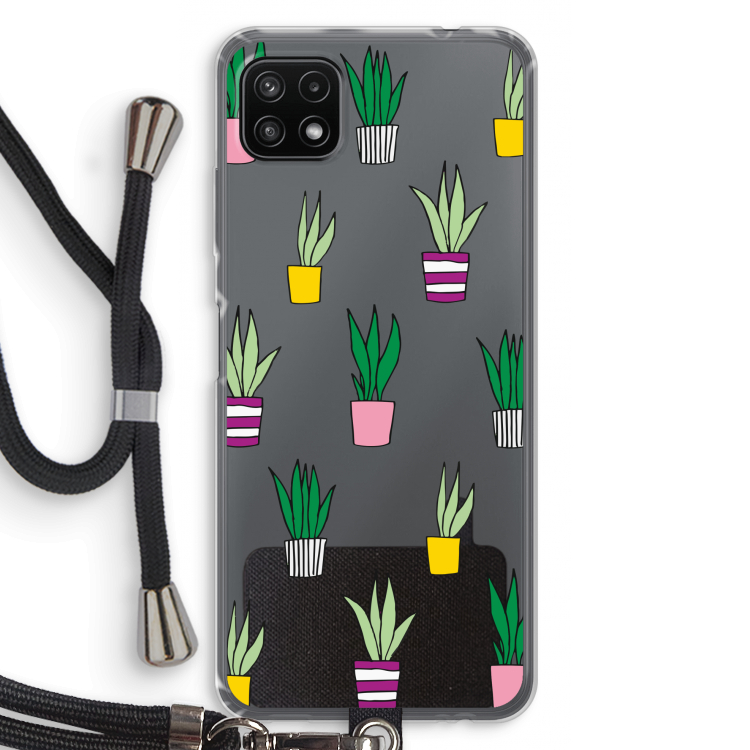 Sanseveria: Samsung Galaxy A22 5G Transparant Hoesje met koord