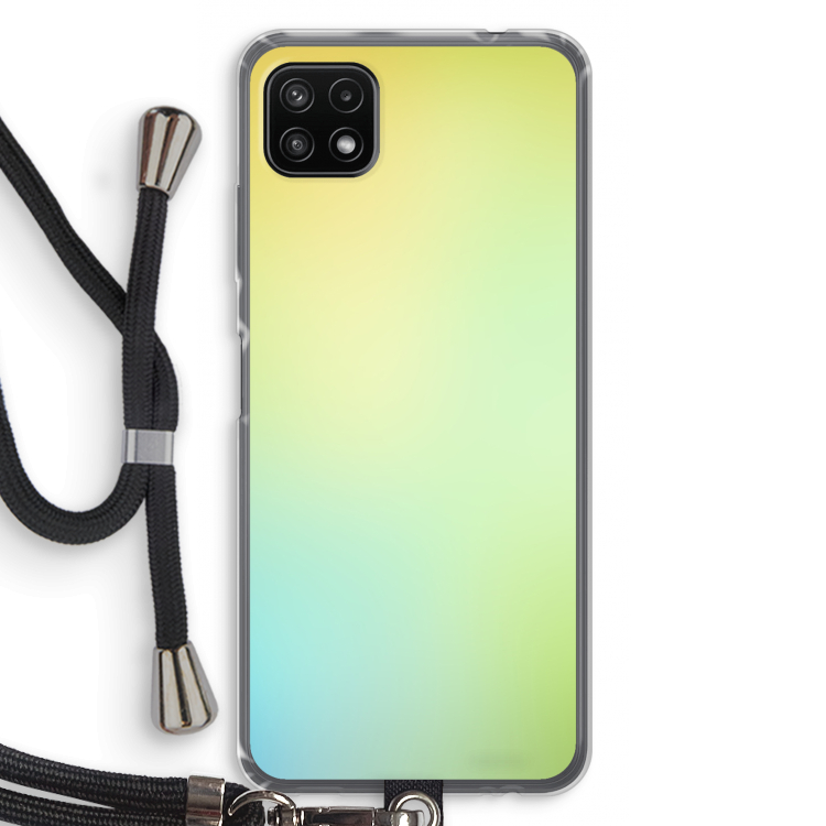Minty mist pastel: Samsung Galaxy A22 5G Transparant Hoesje met koord