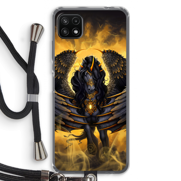 Pegasus: Samsung Galaxy A22 5G Transparant Hoesje met koord