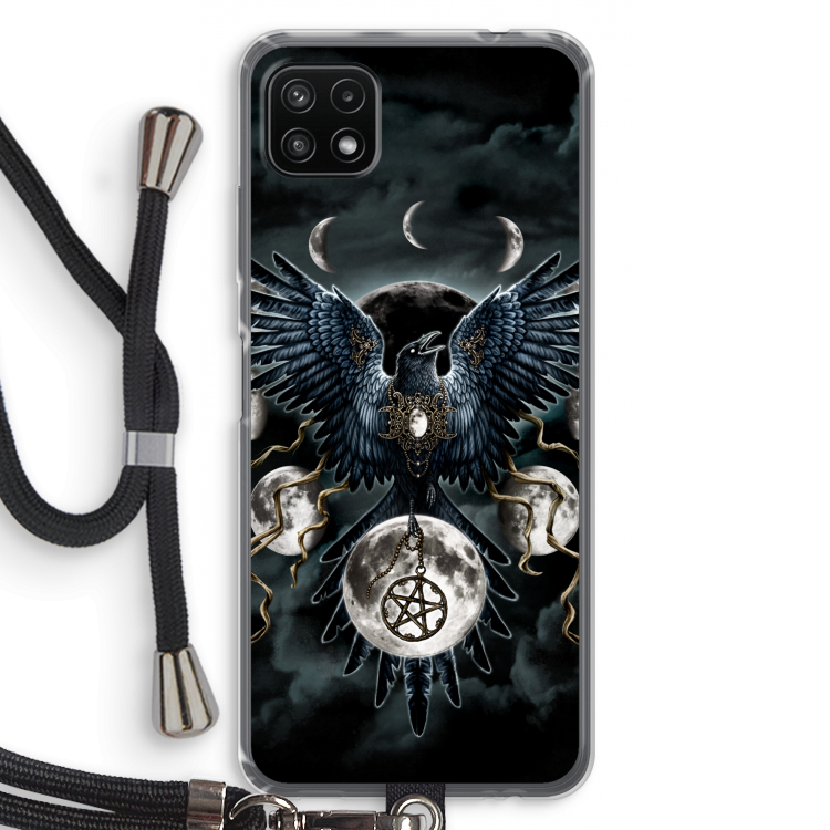 Sinister Wings: Samsung Galaxy A22 5G Transparant Hoesje met koord